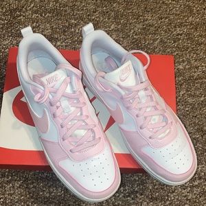 Pink and white Nike Court Borough Low Recraft
